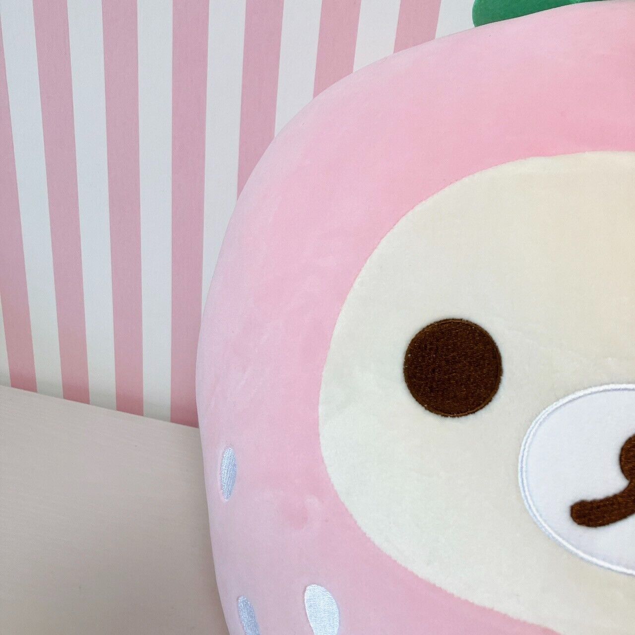 San-x Rilakkuma Korilakkuma Cushion Strawberry Fluffy Pink Costume Kawaii Rare