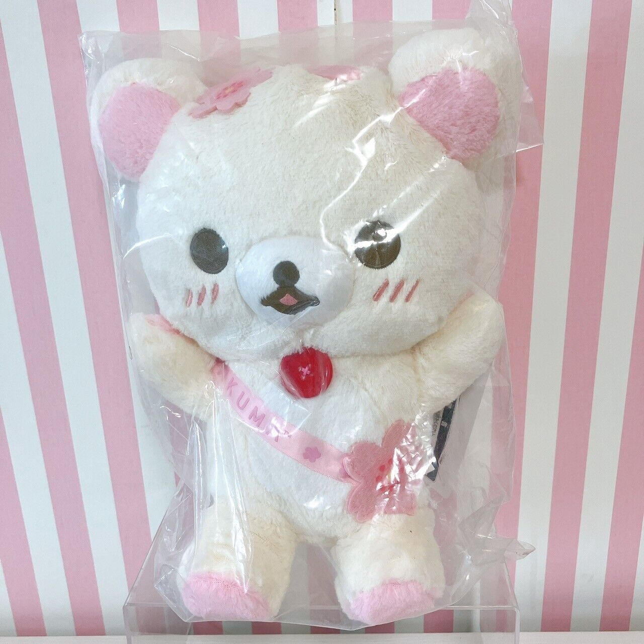 San-X Korilakkuma Plush Soft Stuffed Toy Sakura Cherry Blossom Cafe White Bear