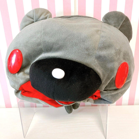 Taito Gloomy Bloody Bear Plush Cap Hat Gray Red Chax CGP Fluffy Soft Stuffed Toy