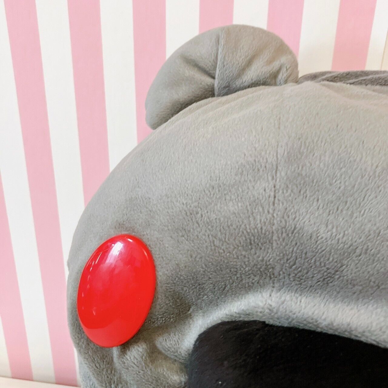 Taito Gloomy Bloody Bear Plush Cap Hat Gray Red Chax CGP Fluffy Soft Stuffed Toy