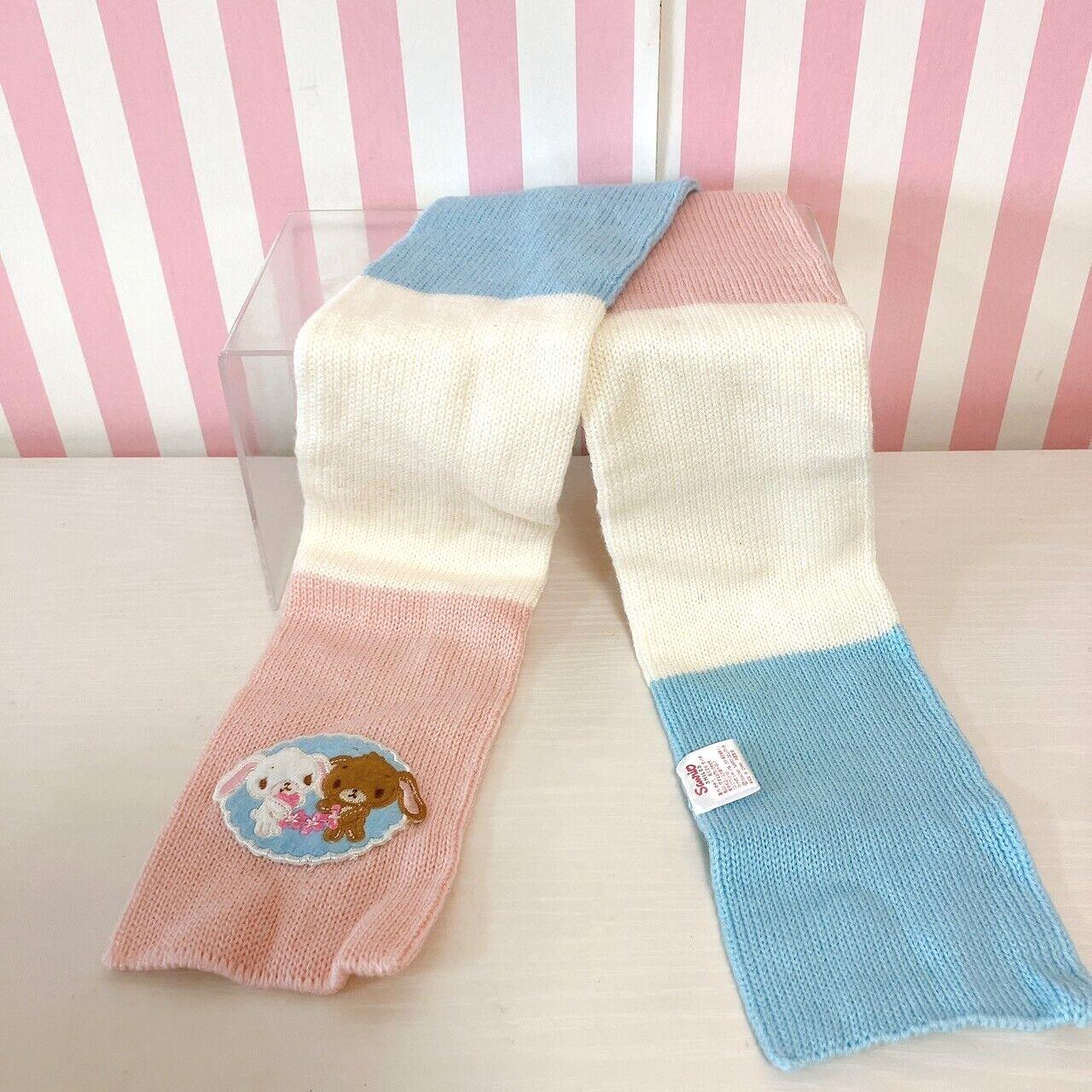 Sanrio Sugar Bunnies Muffler Winter Scarf Shirousa Kurousa Pink White Blue Rare