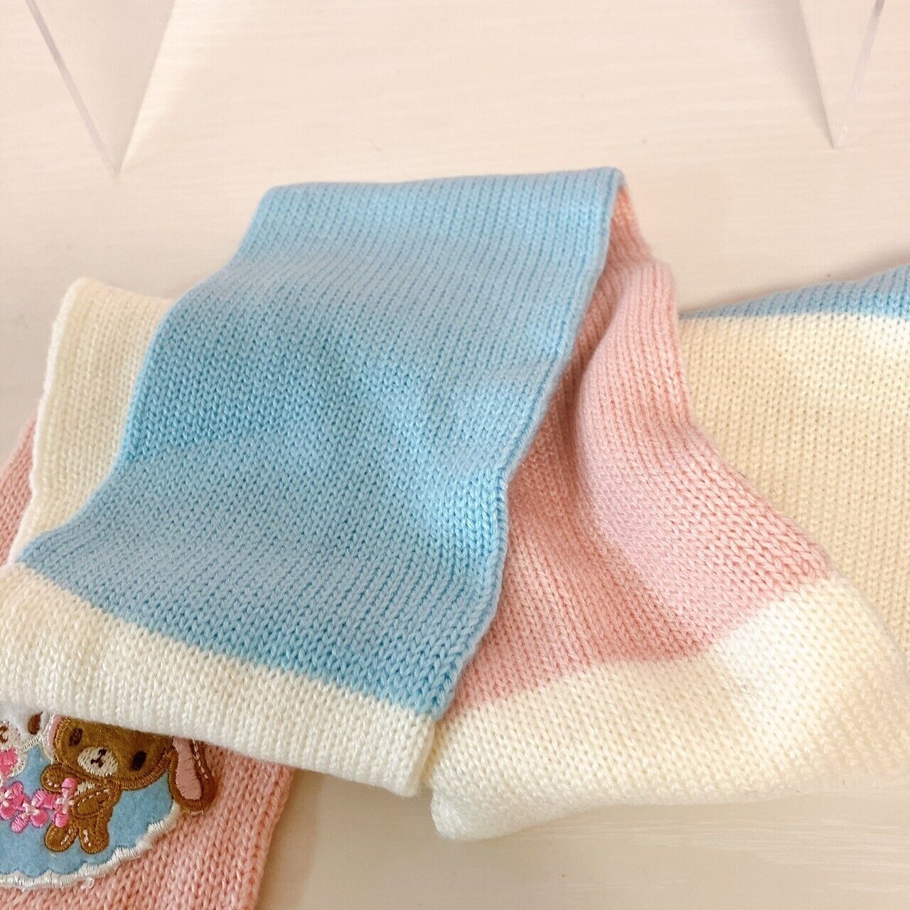 Sanrio Sugar Bunnies Muffler Winter Scarf Shirousa Kurousa Pink White Blue Rare