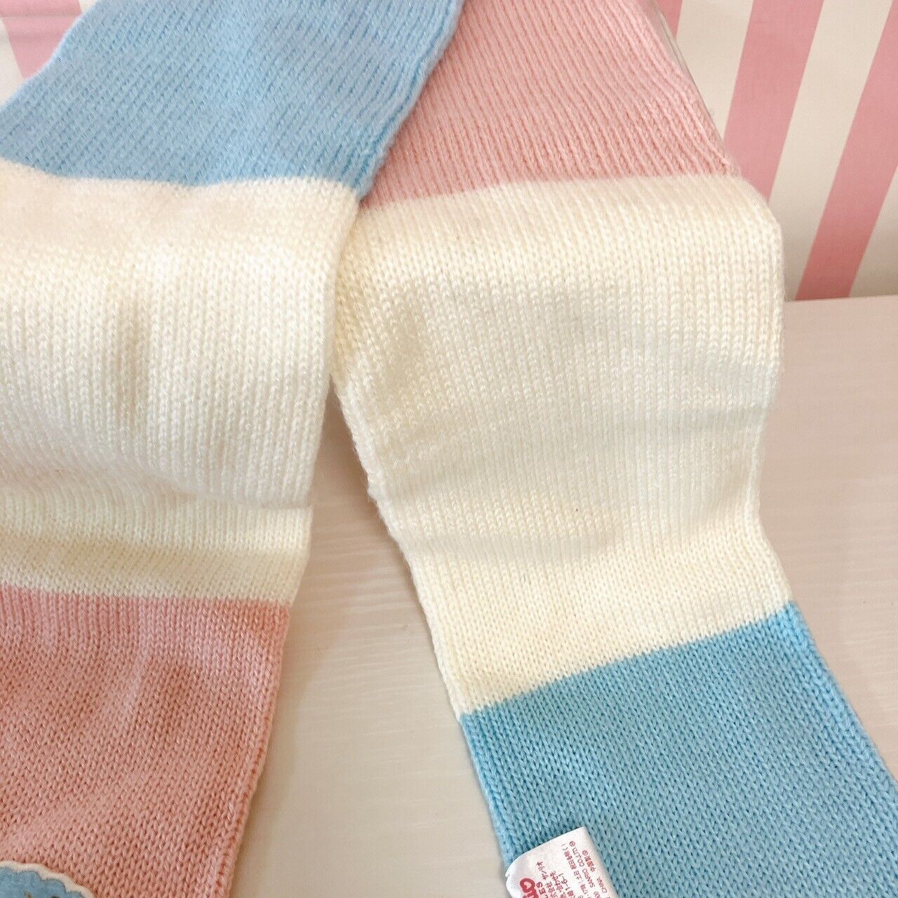 Sanrio Sugar Bunnies Muffler Winter Scarf Shirousa Kurousa Pink White Blue Rare