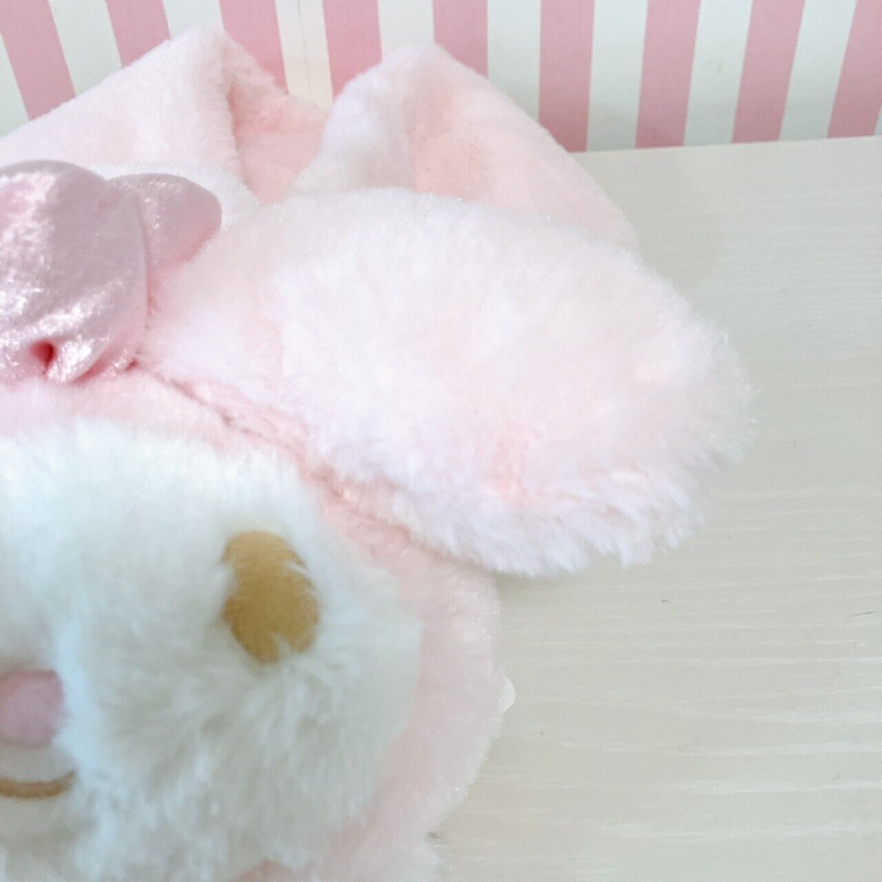 Sanrio My Melody Muffler Winter Scarf Plush Stuffed Toy Pink Ribbon White Fluffy