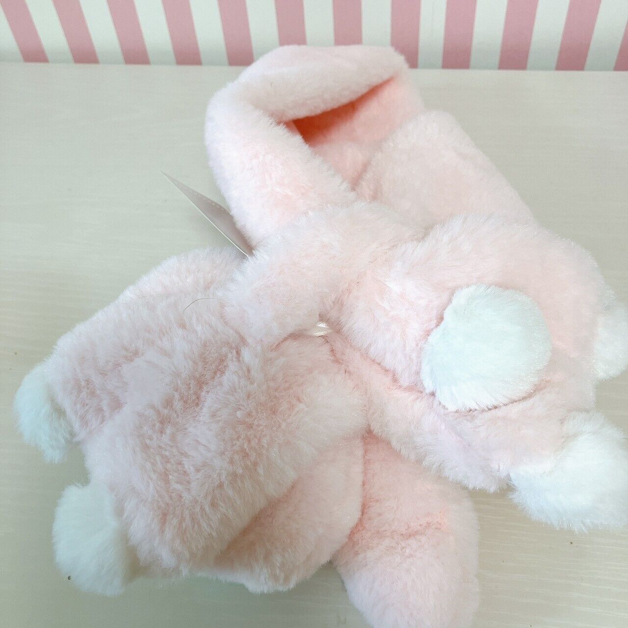 Sanrio My Melody Muffler Winter Scarf Plush Stuffed Toy Pink Ribbon White Fluffy