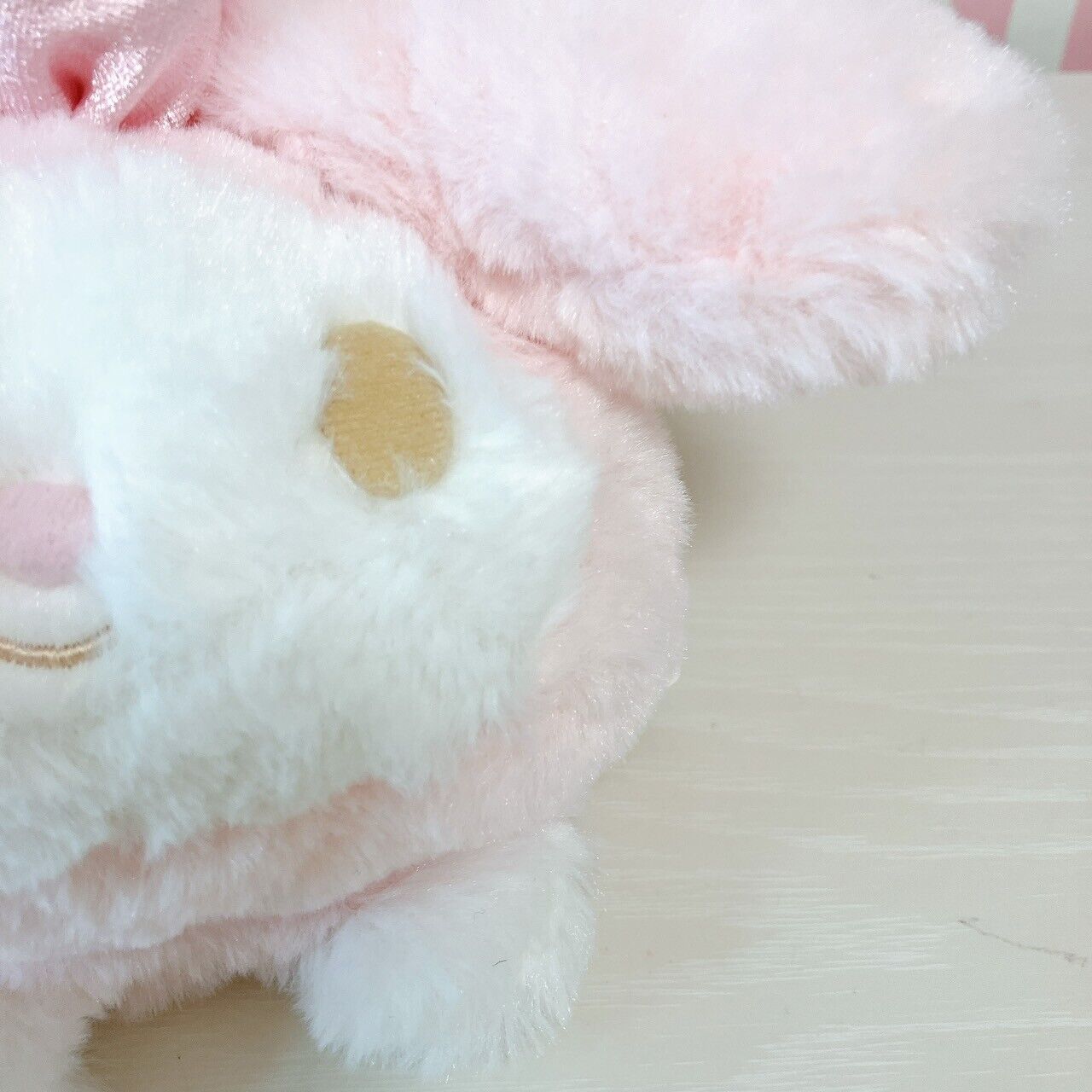 Sanrio My Melody Muffler Winter Scarf Plush Stuffed Toy Pink Ribbon White Fluffy