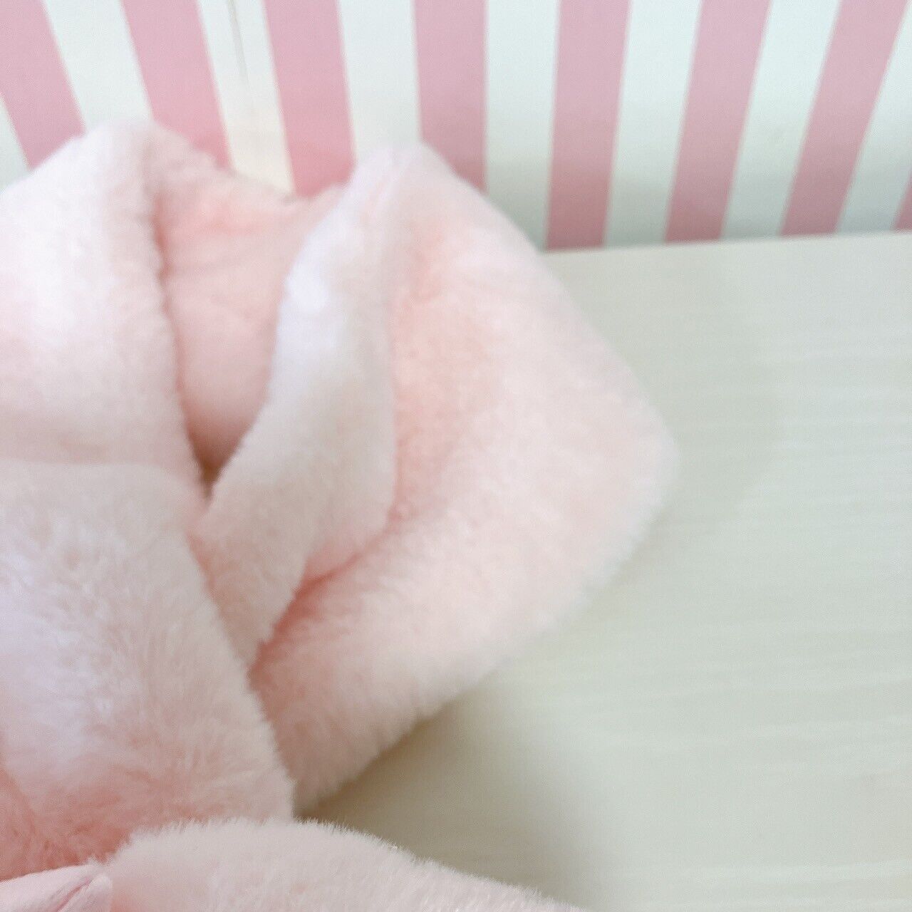 Sanrio My Melody Muffler Winter Scarf Plush Stuffed Toy Pink Ribbon White Fluffy