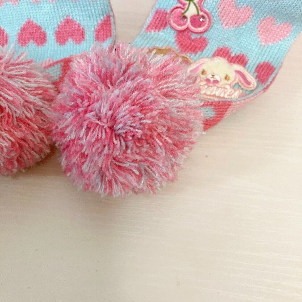 Sanrio Sugar Bunnies Muffler Winter Scarf Shirousa Kurousa Pink Blue Heart Rare