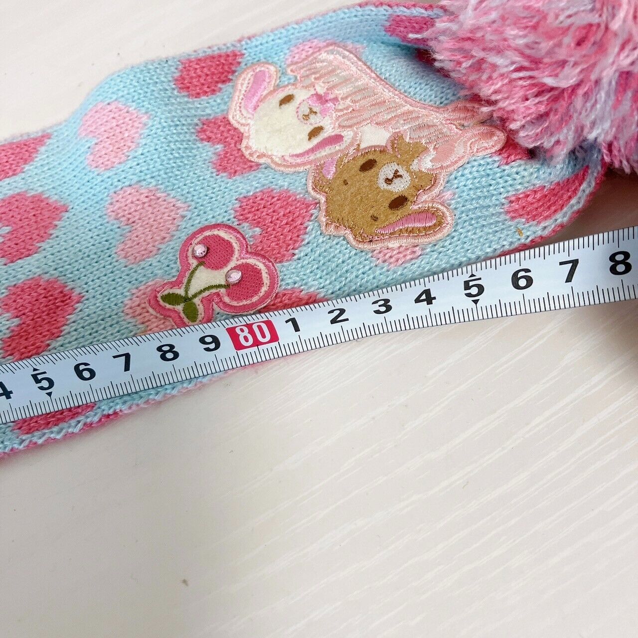 Sanrio Sugar Bunnies Muffler Winter Scarf Shirousa Kurousa Pink Blue Heart Rare