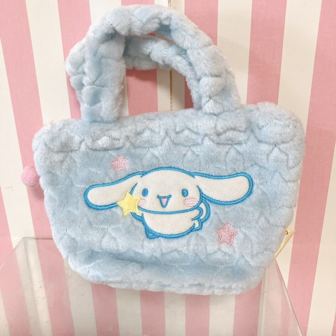 Sanrio Cinnamoroll Tote Bag Handbag Fluffy Star Light Blue Glitter Star Kawaii