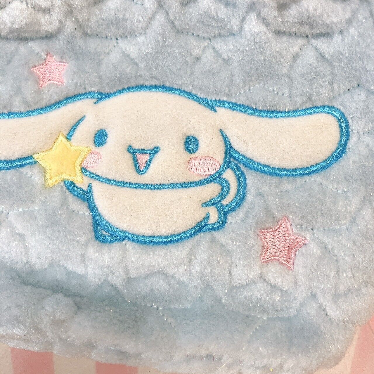 Sanrio Cinnamoroll Tote Bag Handbag Fluffy Star Light Blue Glitter Star Kawaii