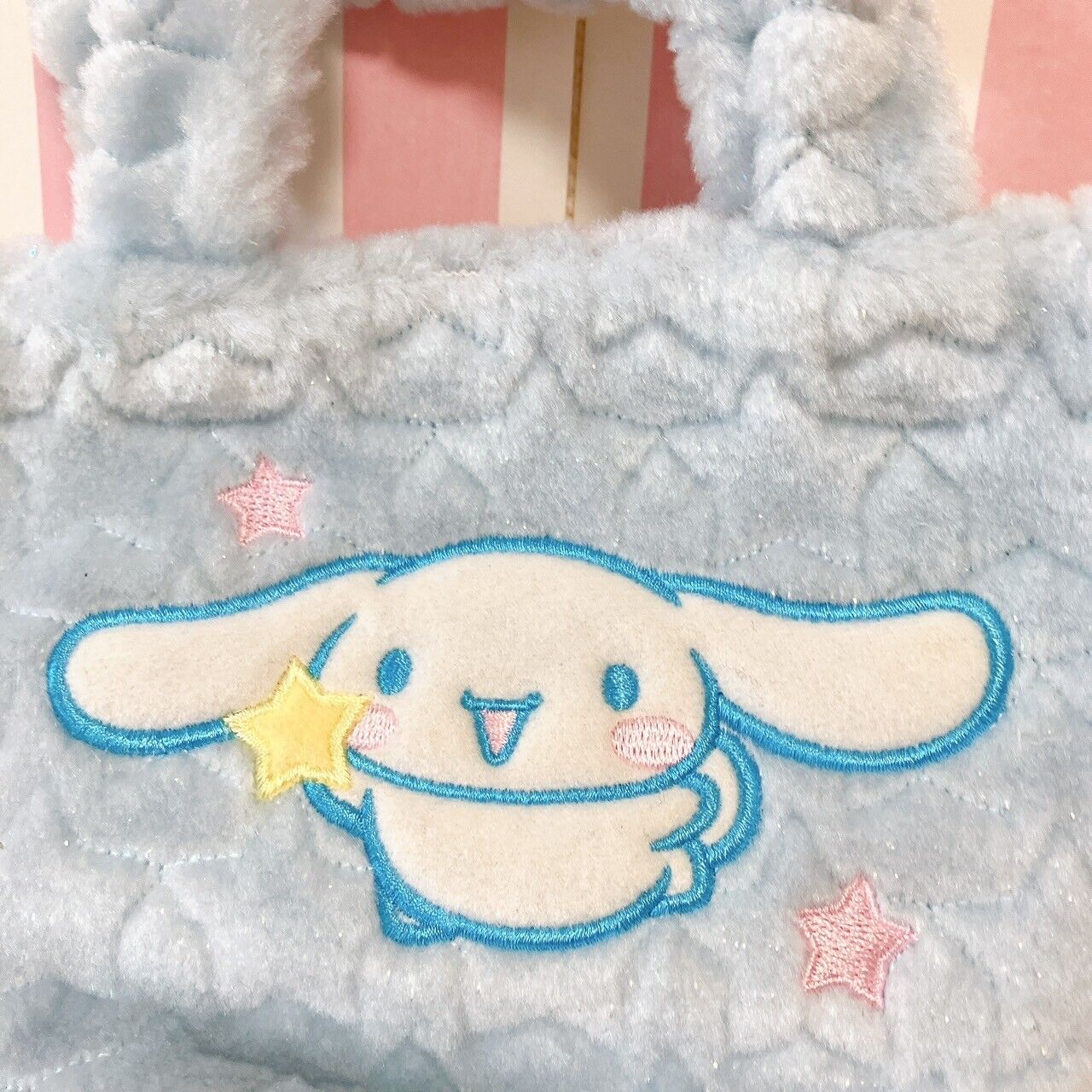 Sanrio Cinnamoroll Tote Bag Handbag Fluffy Star Light Blue Glitter Star Kawaii