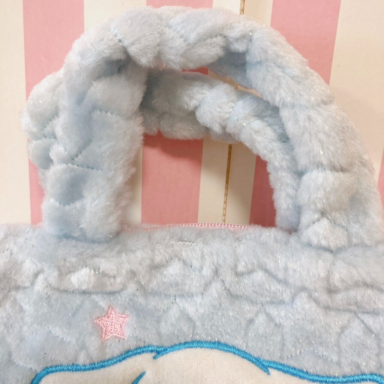 Sanrio Cinnamoroll Tote Bag Handbag Fluffy Star Light Blue Glitter Star Kawaii