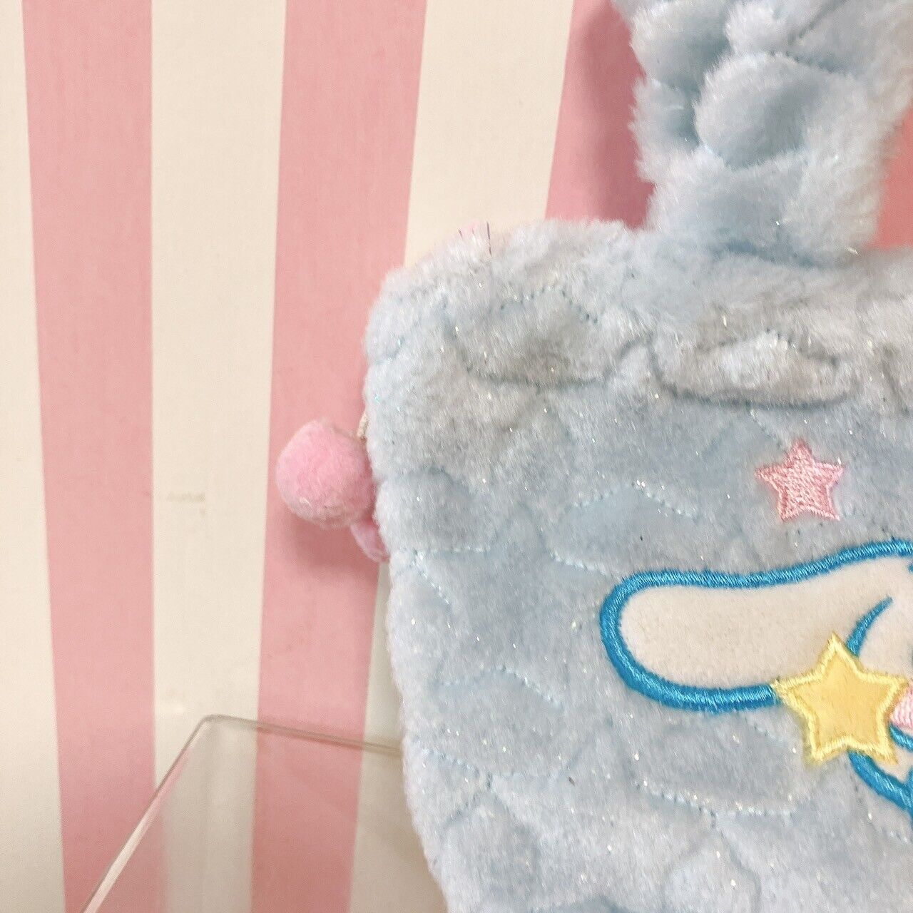 Sanrio Cinnamoroll Tote Bag Handbag Fluffy Star Light Blue Glitter Star Kawaii