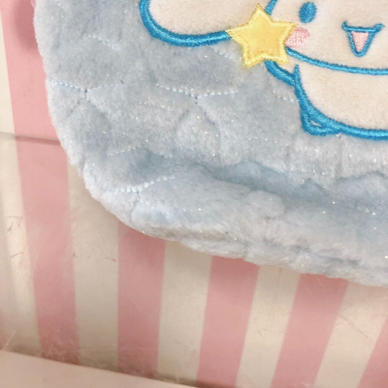 Sanrio Cinnamoroll Tote Bag Handbag Fluffy Star Light Blue Glitter Star Kawaii