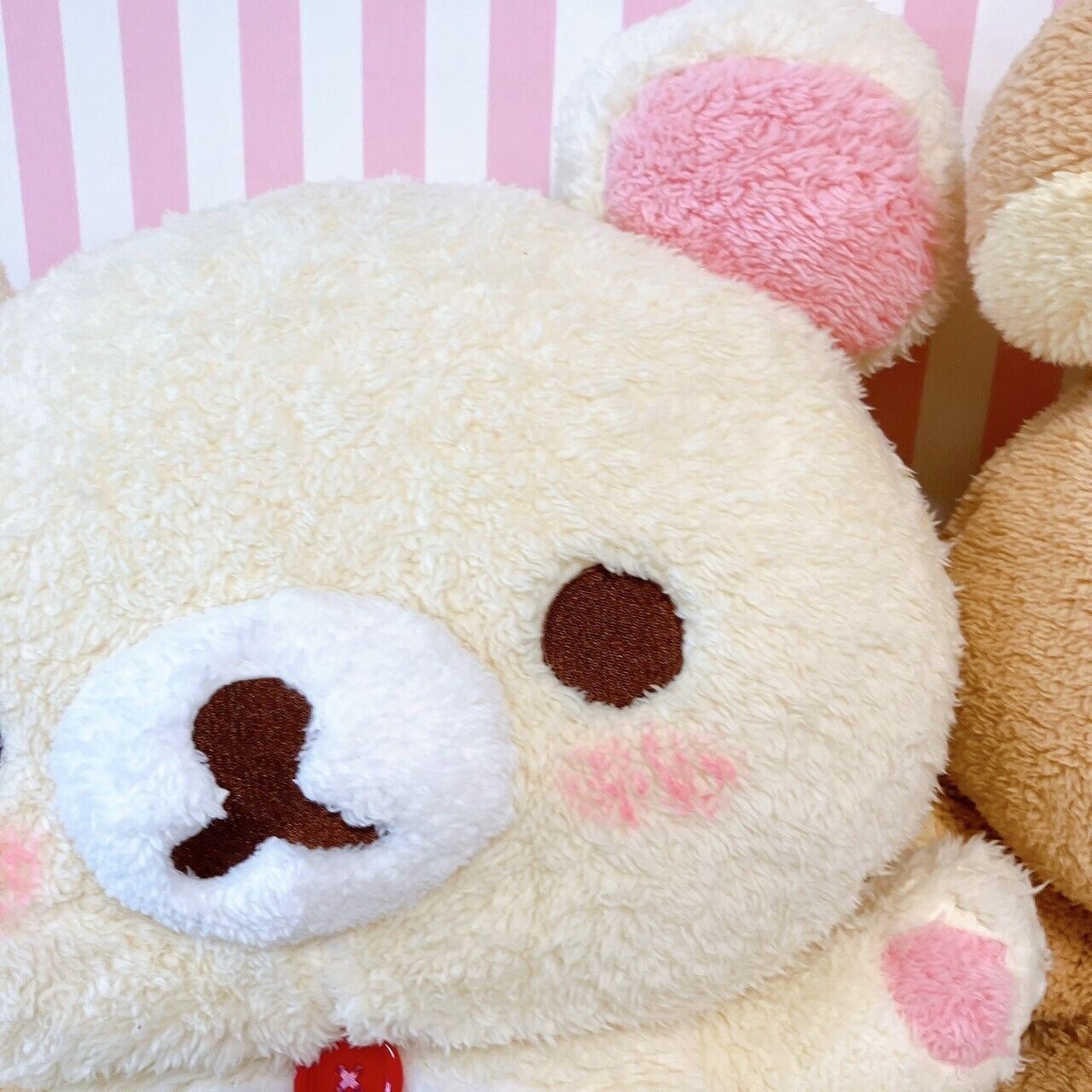 San-X Rilakkuma Korilakkuma Big Plush Set 2 Soft Toy Fluffy Cheeks White Brown