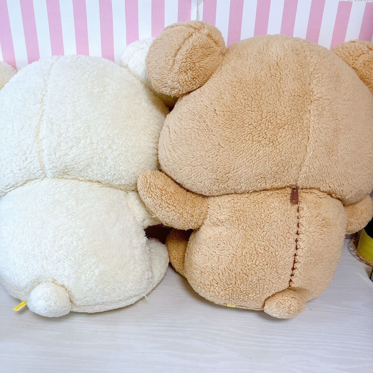 San-X Rilakkuma Korilakkuma Big Plush Set 2 Soft Toy Fluffy Cheeks White Brown