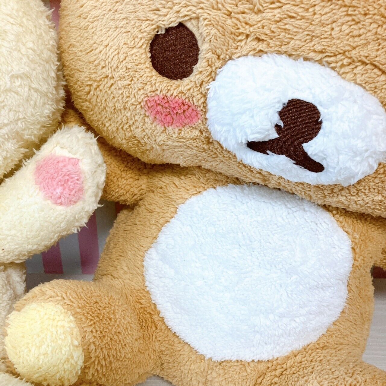 San-X Rilakkuma Korilakkuma Big Plush Set 2 Soft Toy Fluffy Cheeks White Brown