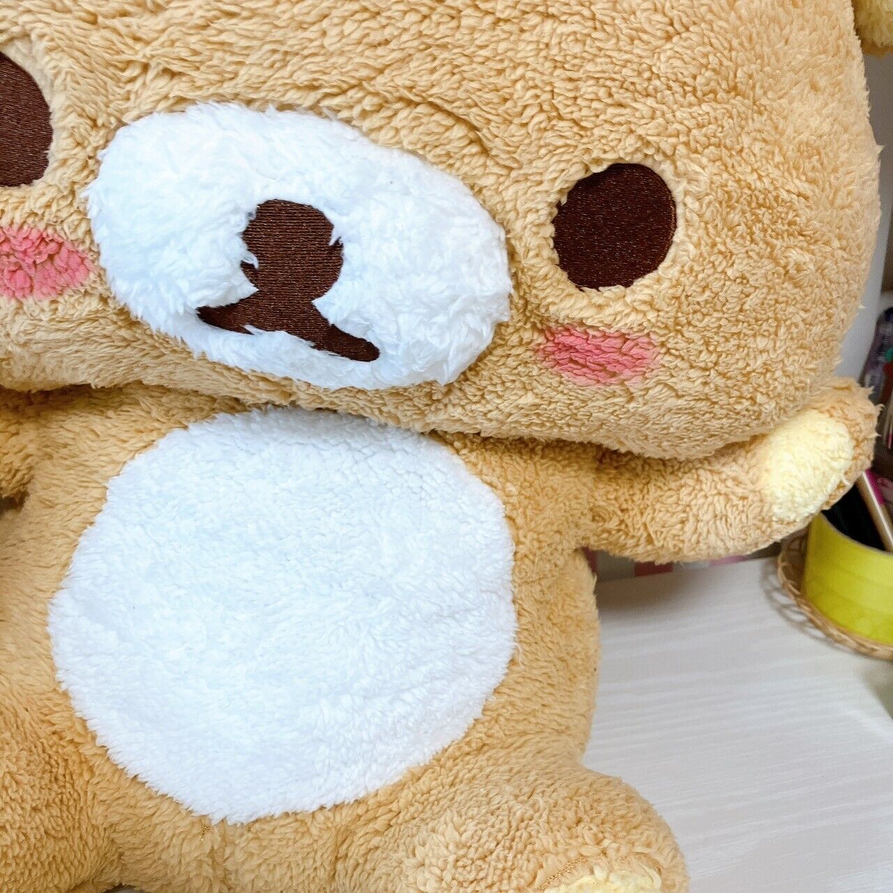 San-X Rilakkuma Korilakkuma Big Plush Set 2 Soft Toy Fluffy Cheeks White Brown