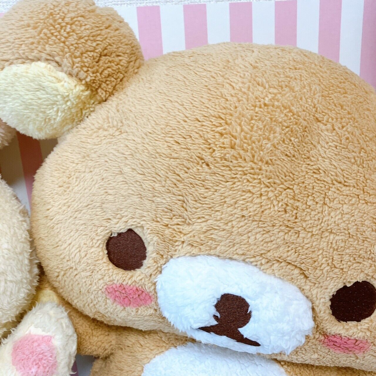 San-X Rilakkuma Korilakkuma Big Plush Set 2 Soft Toy Fluffy Cheeks White Brown