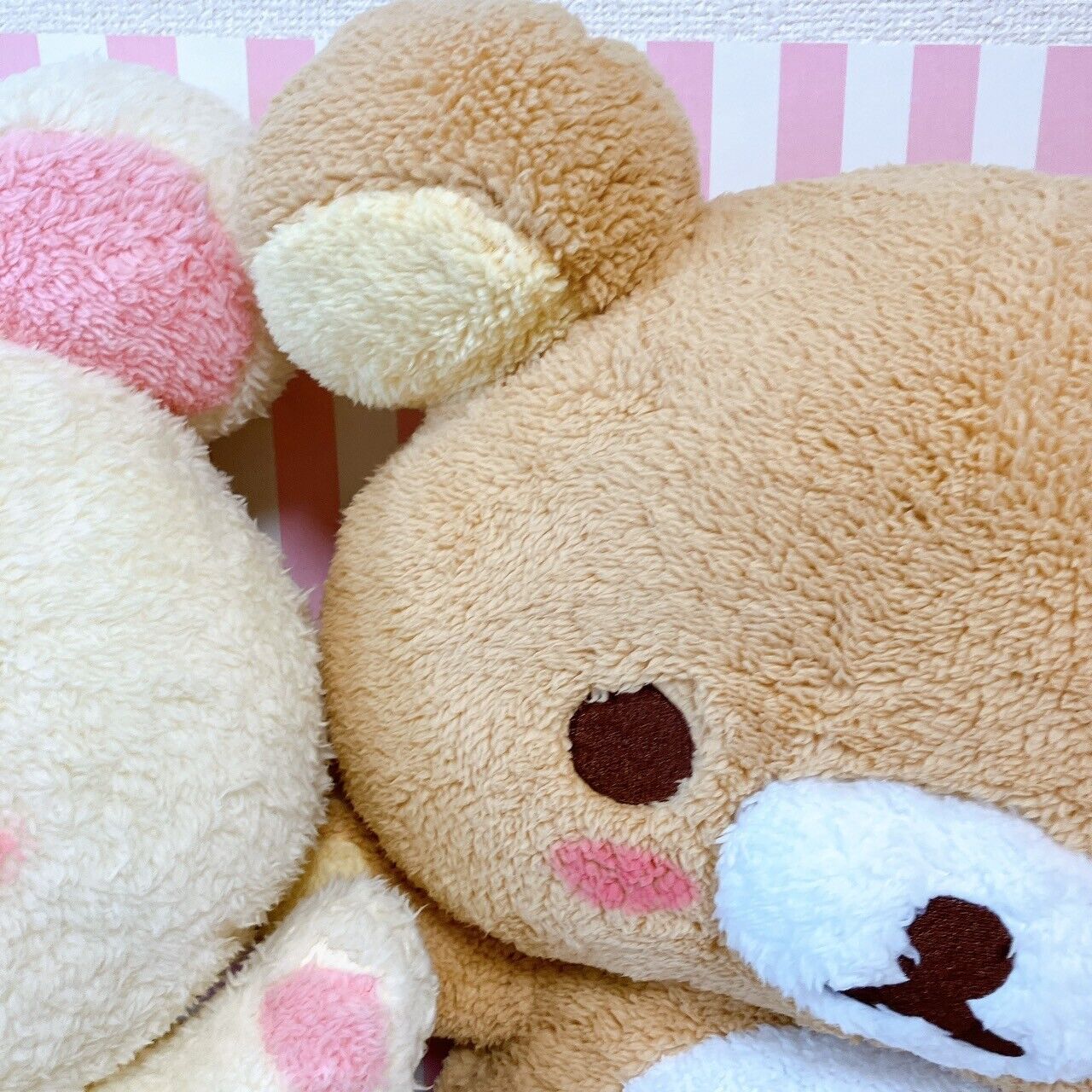 San-X Rilakkuma Korilakkuma Big Plush Set 2 Soft Toy Fluffy Cheeks White Brown