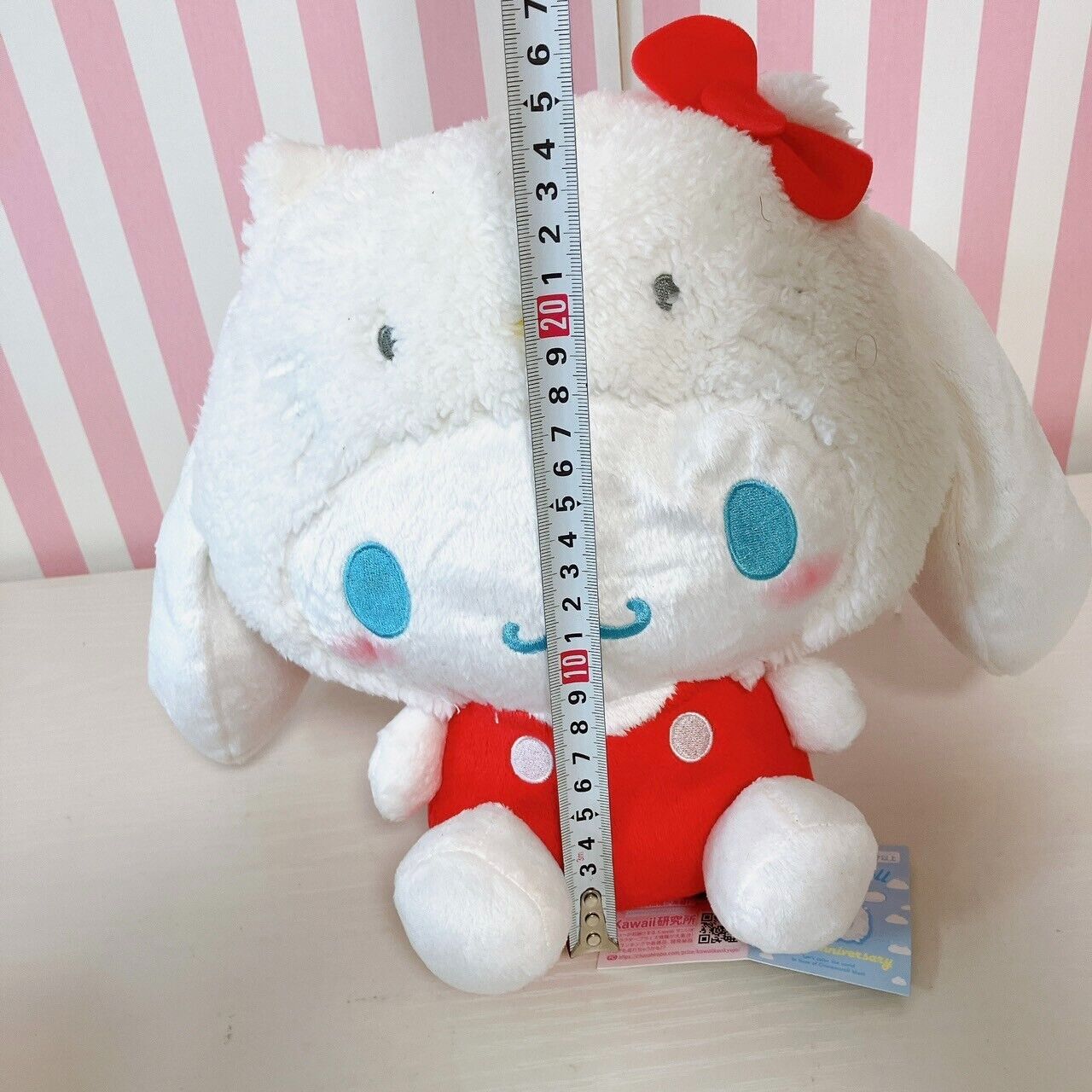 Sanrio Cinnamoroll Hello Kitty Collaboration Costume Plush White Soft Toy Ribbon