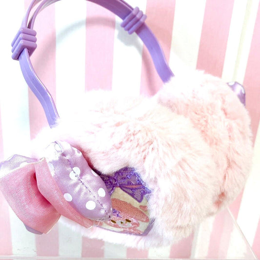 Sanrio Bonbonribbon Earmuff Pink Ribbon Fluffy Warm Purple Character Kawaii New