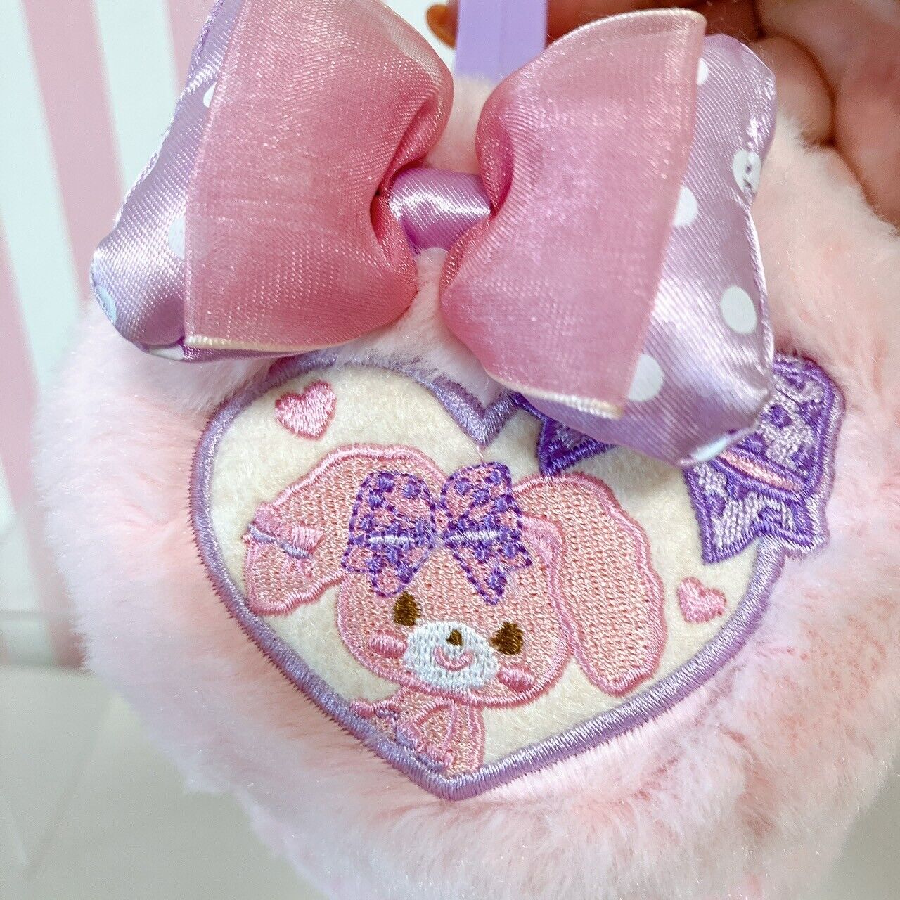 Sanrio Bonbonribbon Earmuff Pink Ribbon Fluffy Warm Purple Character Kawaii New