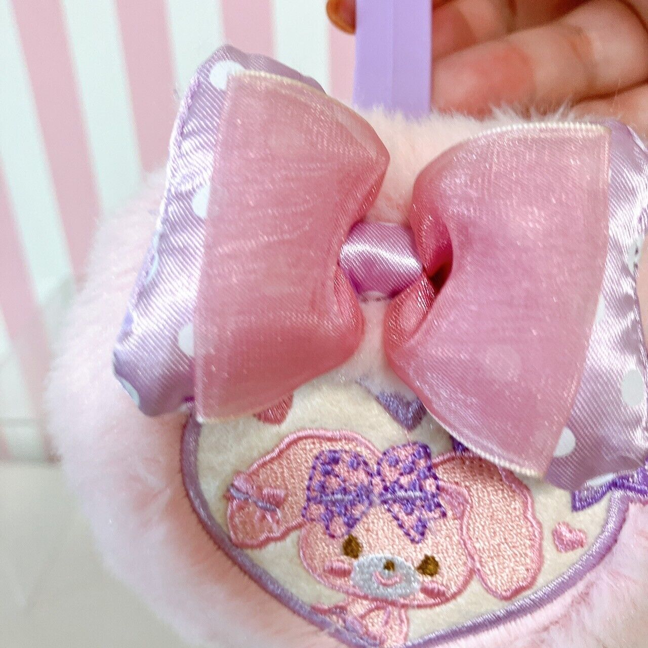 Sanrio Bonbonribbon Earmuff Pink Ribbon Fluffy Warm Purple Character Kawaii New