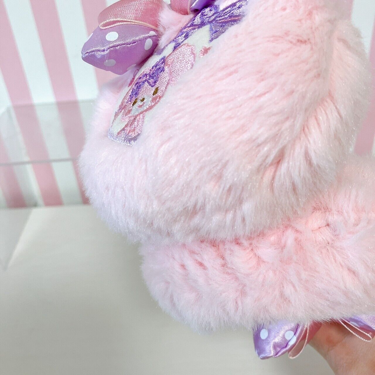 Sanrio Bonbonribbon Earmuff Pink Ribbon Fluffy Warm Purple Character Kawaii New