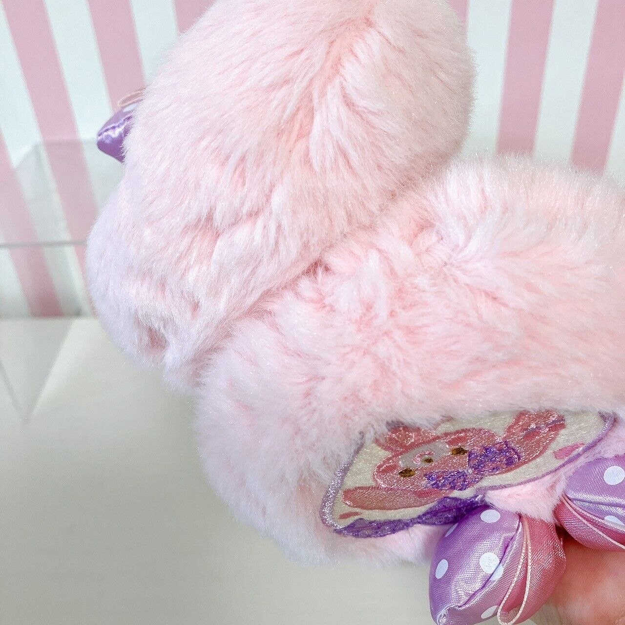 Sanrio Bonbonribbon Earmuff Pink Ribbon Fluffy Warm Purple Character Kawaii New