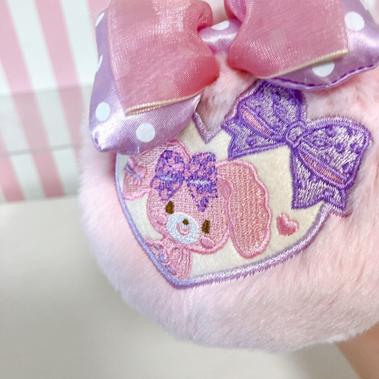 Sanrio Bonbonribbon Earmuff Pink Ribbon Fluffy Warm Purple Character Kawaii New