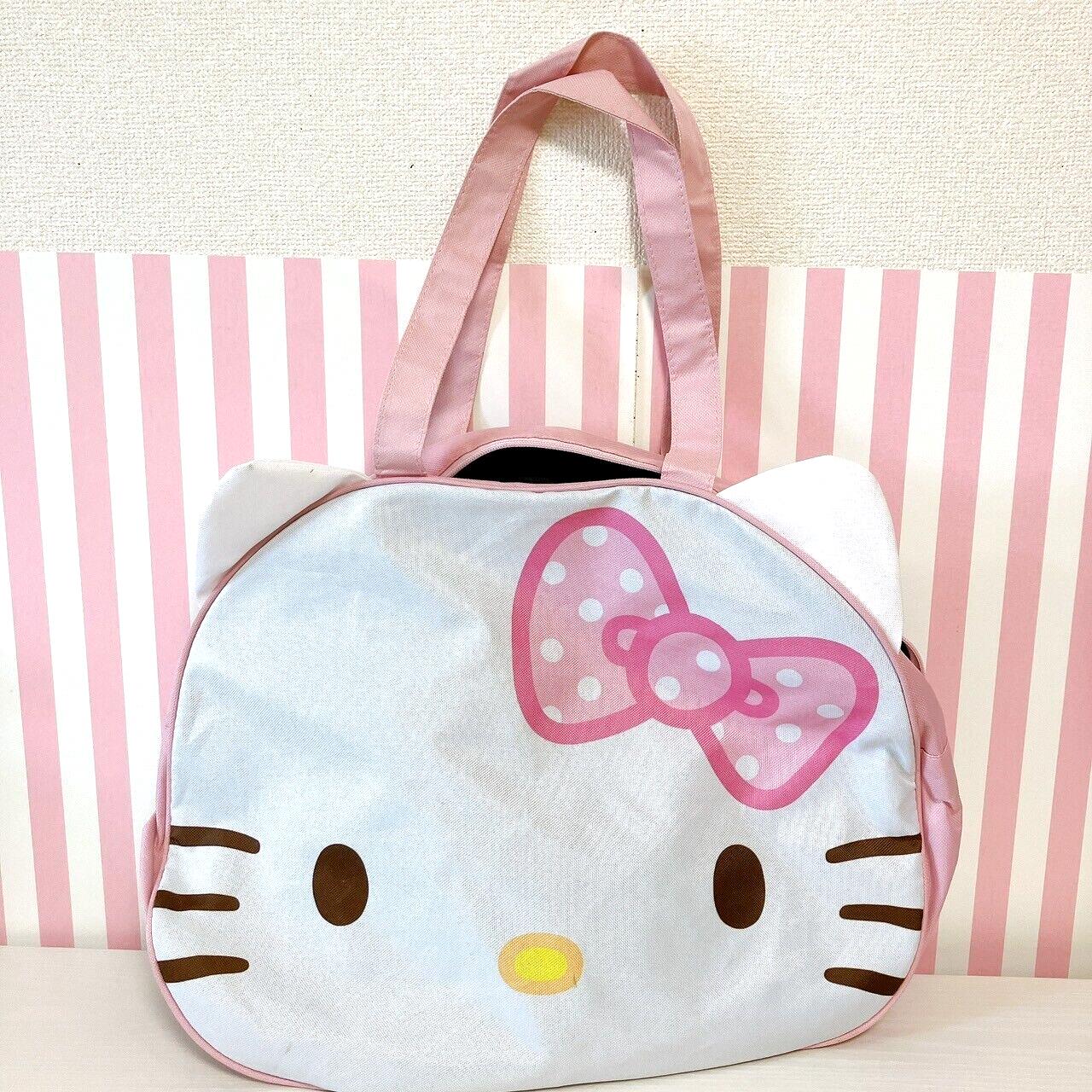 Sanrio Hello Kitty Tote Face Bag Extra Large Handbag Pink Kawaii Character Rare