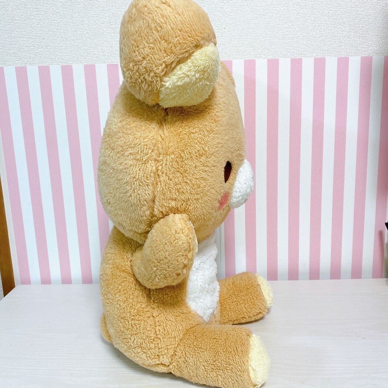 San-X Rilakkuma Plush Soft Stuffed Toy Brown Bear Fluffy Cheeks Kawaii XL Rare