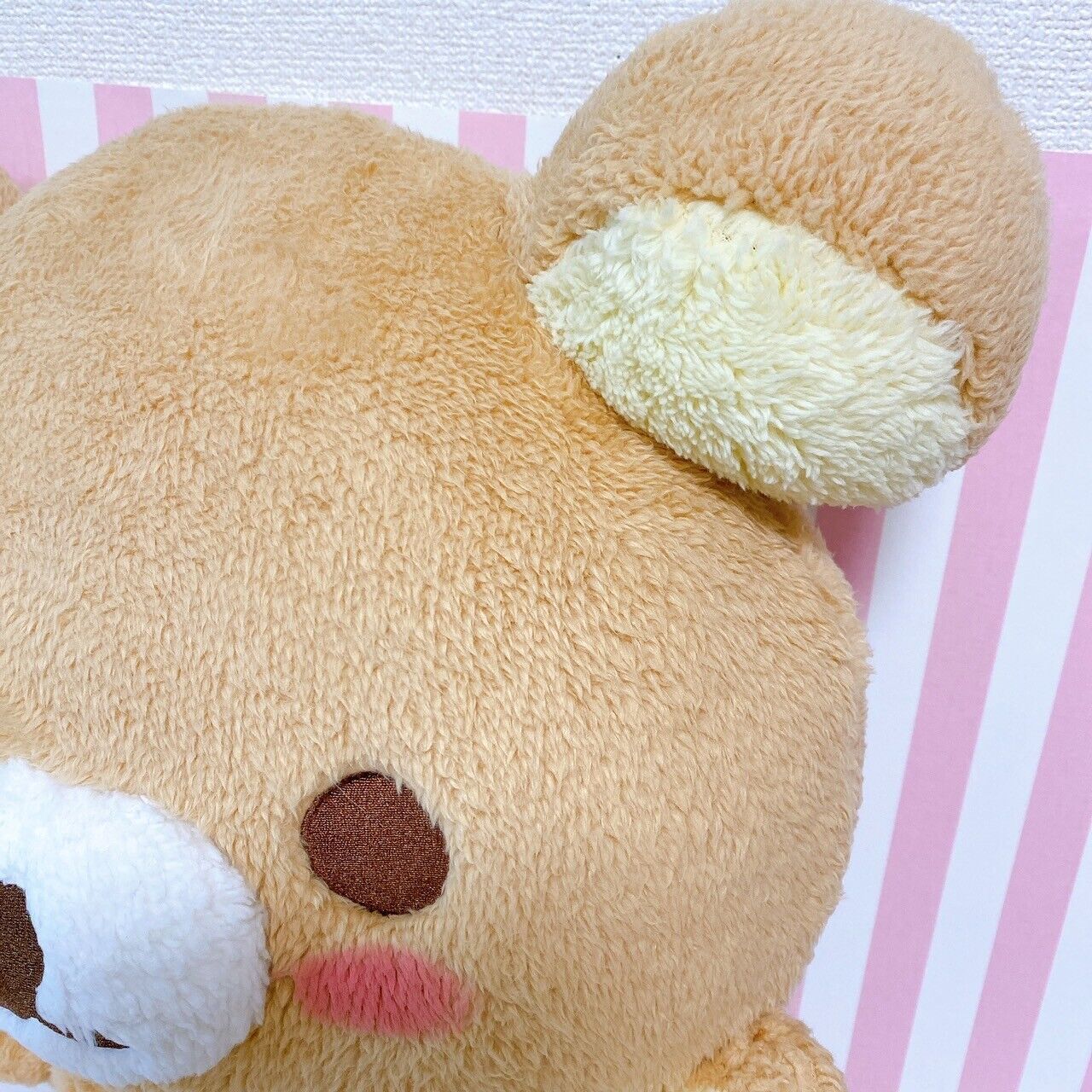 San-X Rilakkuma Plush Soft Stuffed Toy Brown Bear Fluffy Cheeks Kawaii XL Rare