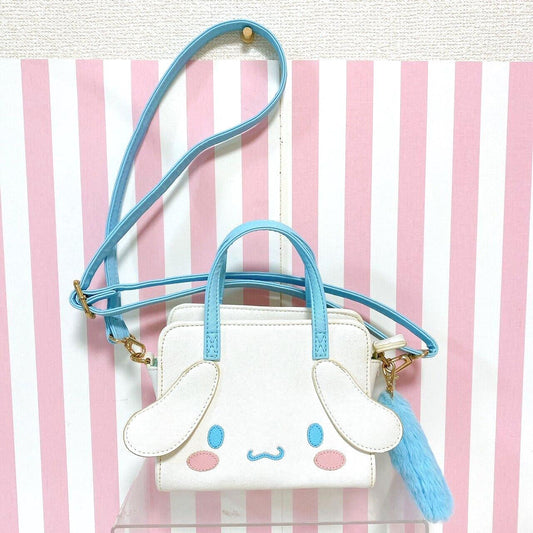 Sanrio Cinnamoroll Cinnamon Shoulder Bag Face Square White Blue Kawaii