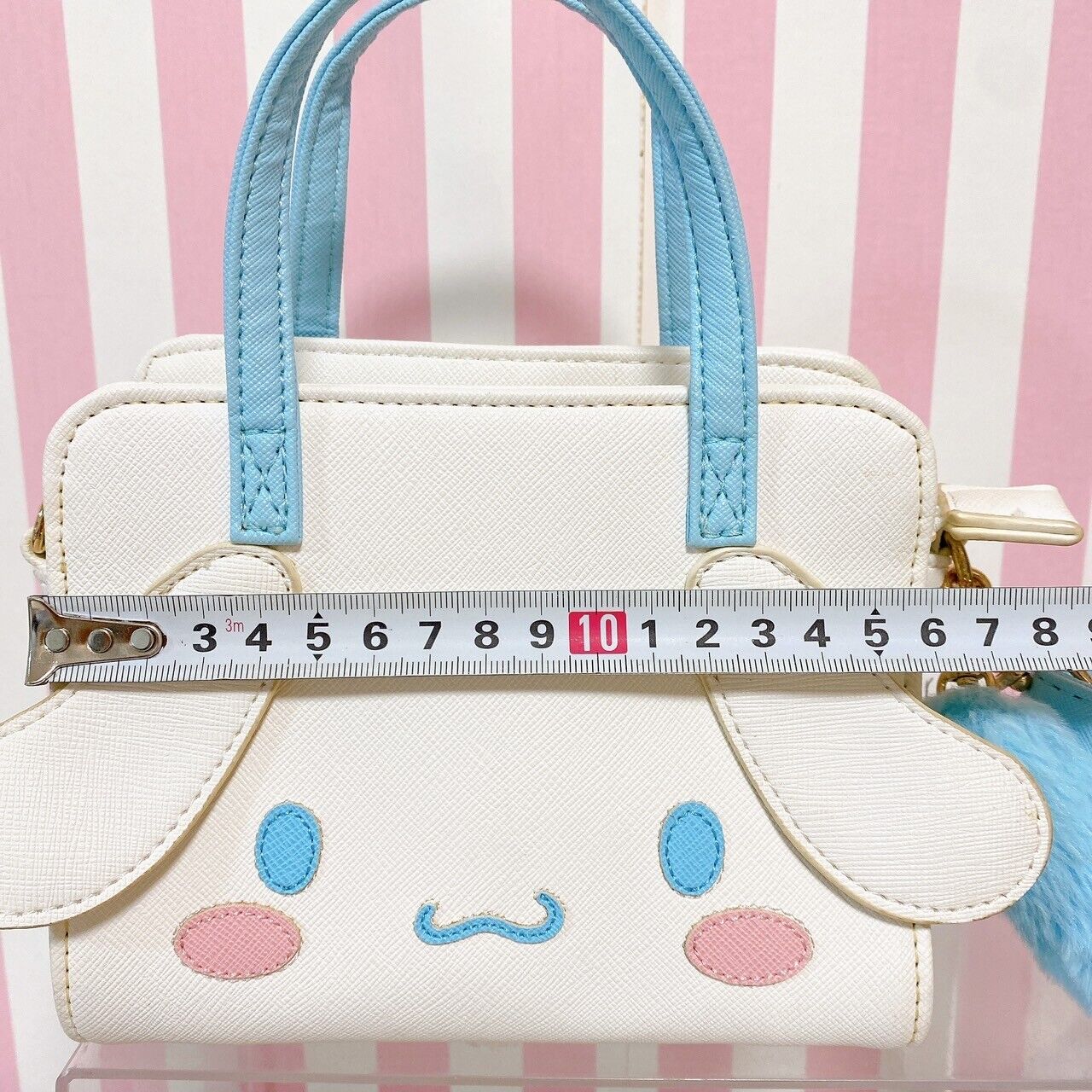 Sanrio Cinnamoroll Cinnamon Shoulder Bag Face Square White Blue Kawaii