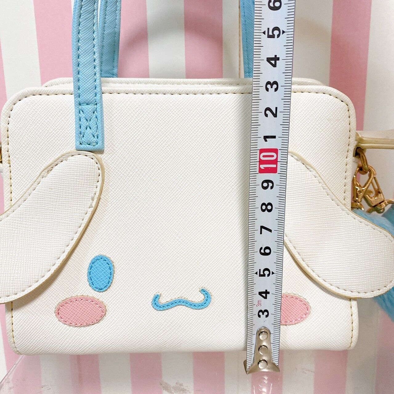 Sanrio Cinnamoroll Cinnamon Shoulder Bag Face Square White Blue Kawaii