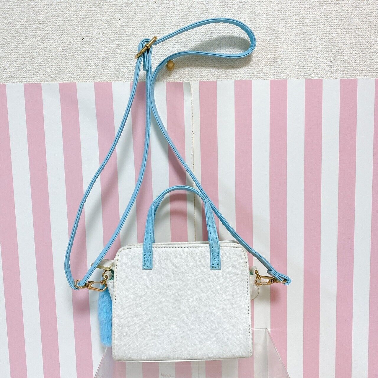 Sanrio Cinnamoroll Cinnamon Shoulder Bag Face Square White Blue Kawaii