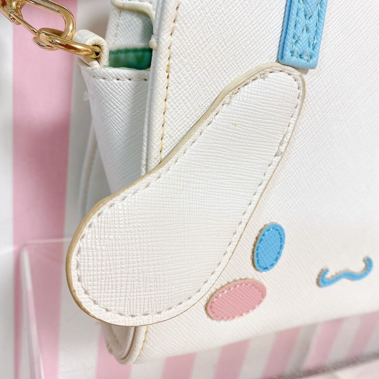 Sanrio Cinnamoroll Cinnamon Shoulder Bag Face Square White Blue Kawaii