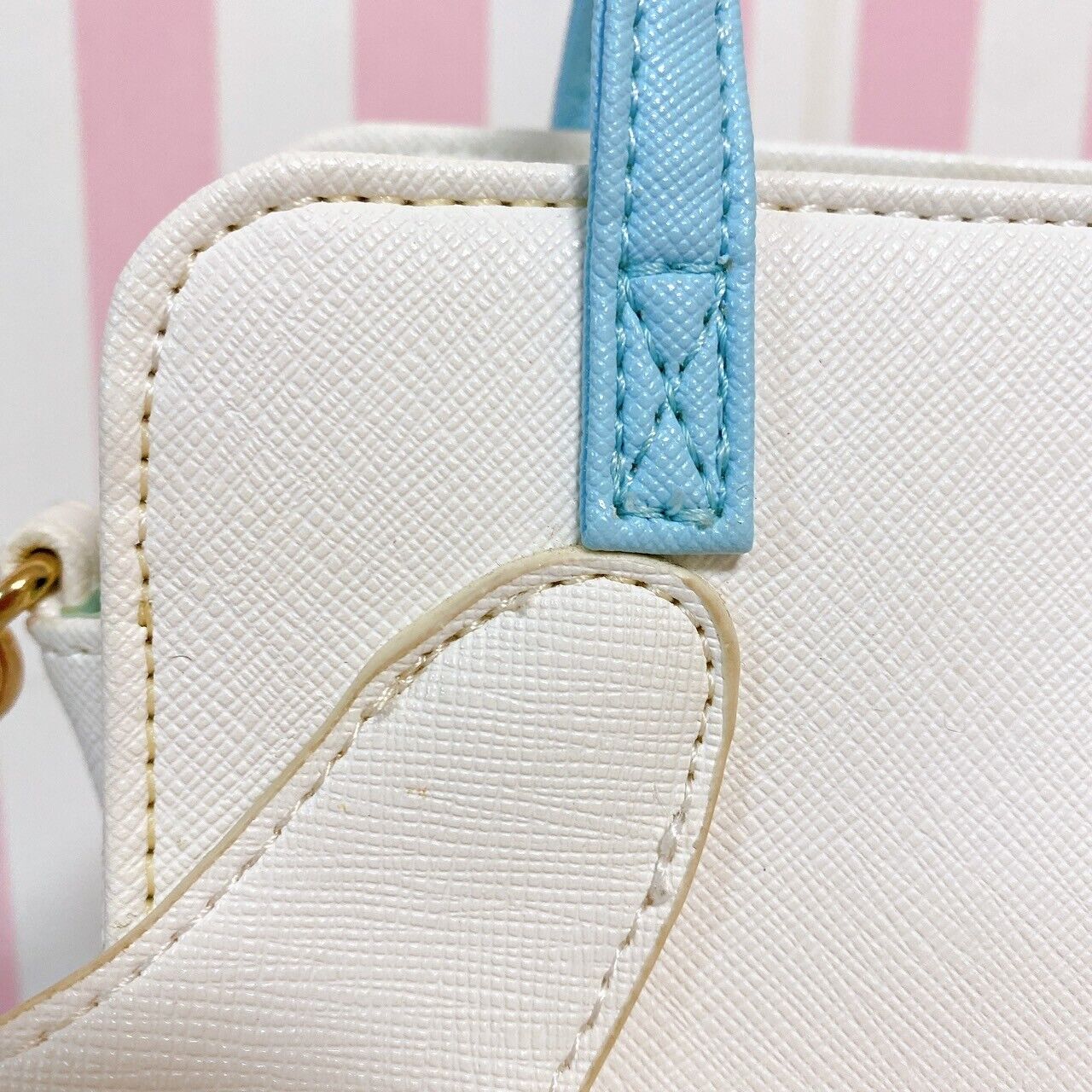 Sanrio Cinnamoroll Cinnamon Shoulder Bag Face Square White Blue Kawaii