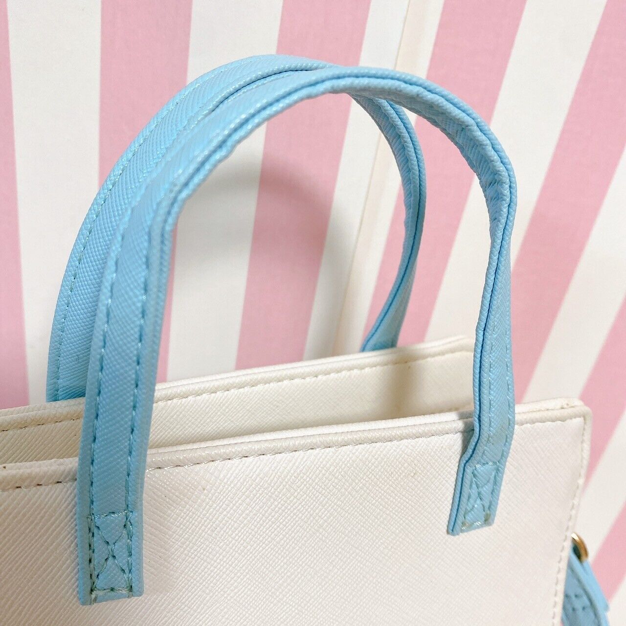 Sanrio Cinnamoroll Cinnamon Shoulder Bag Face Square White Blue Kawaii