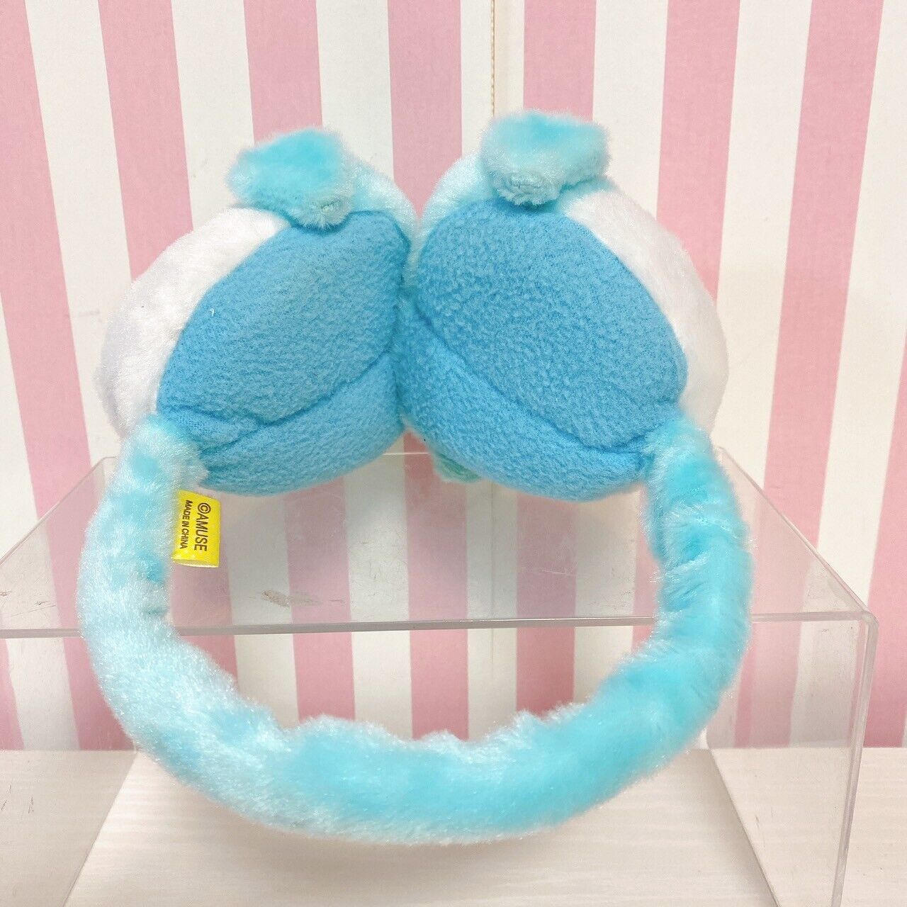 Amuse Kotoritai Earmuffs Fluffy Budgie Light Blue White Little Bird Accessory