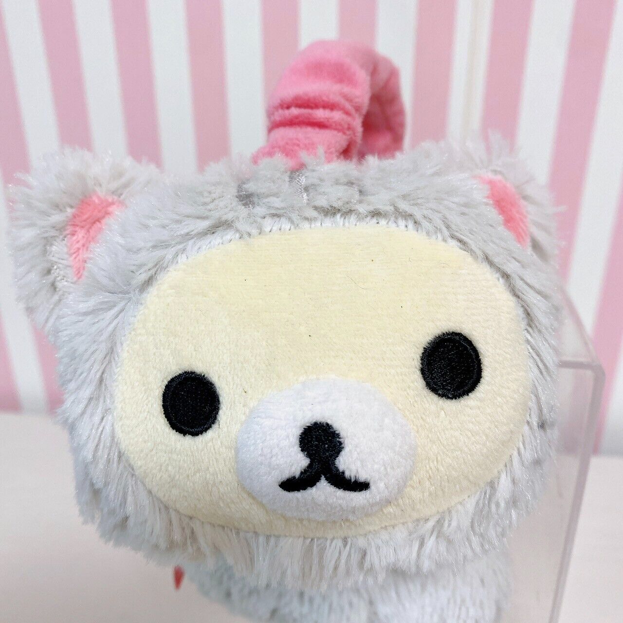 San-x Rilakkuma Korilakkuma Earmuff Fluffy Accessory Bear Cat Costume Gray White