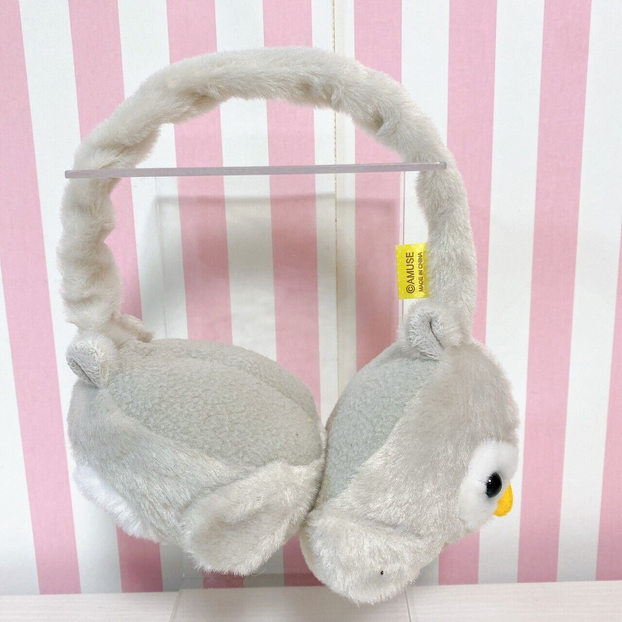 Amuse Kotoritai Earmuffs Fluffy Little Bird Accessory Worm Gray Kawaii Character