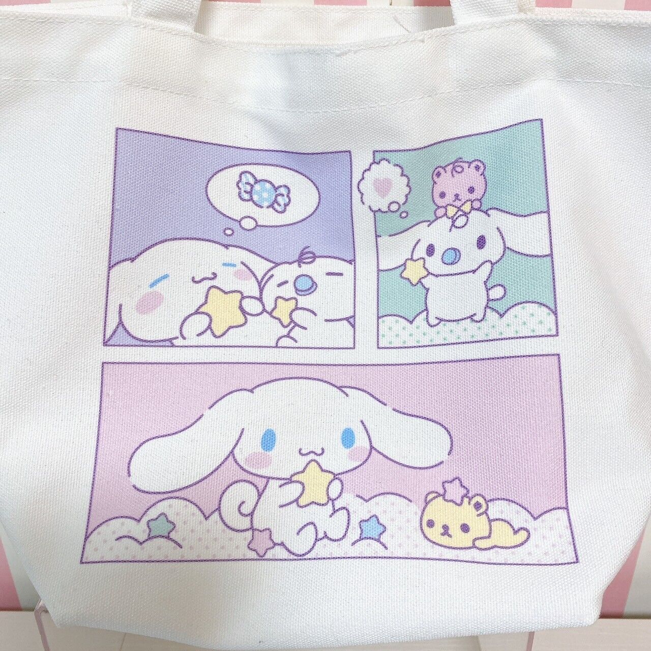 Sanrio Cinnamoroll Cinnamon Plush Shoulder Bag Tote Drawstring Set 3 White Blue