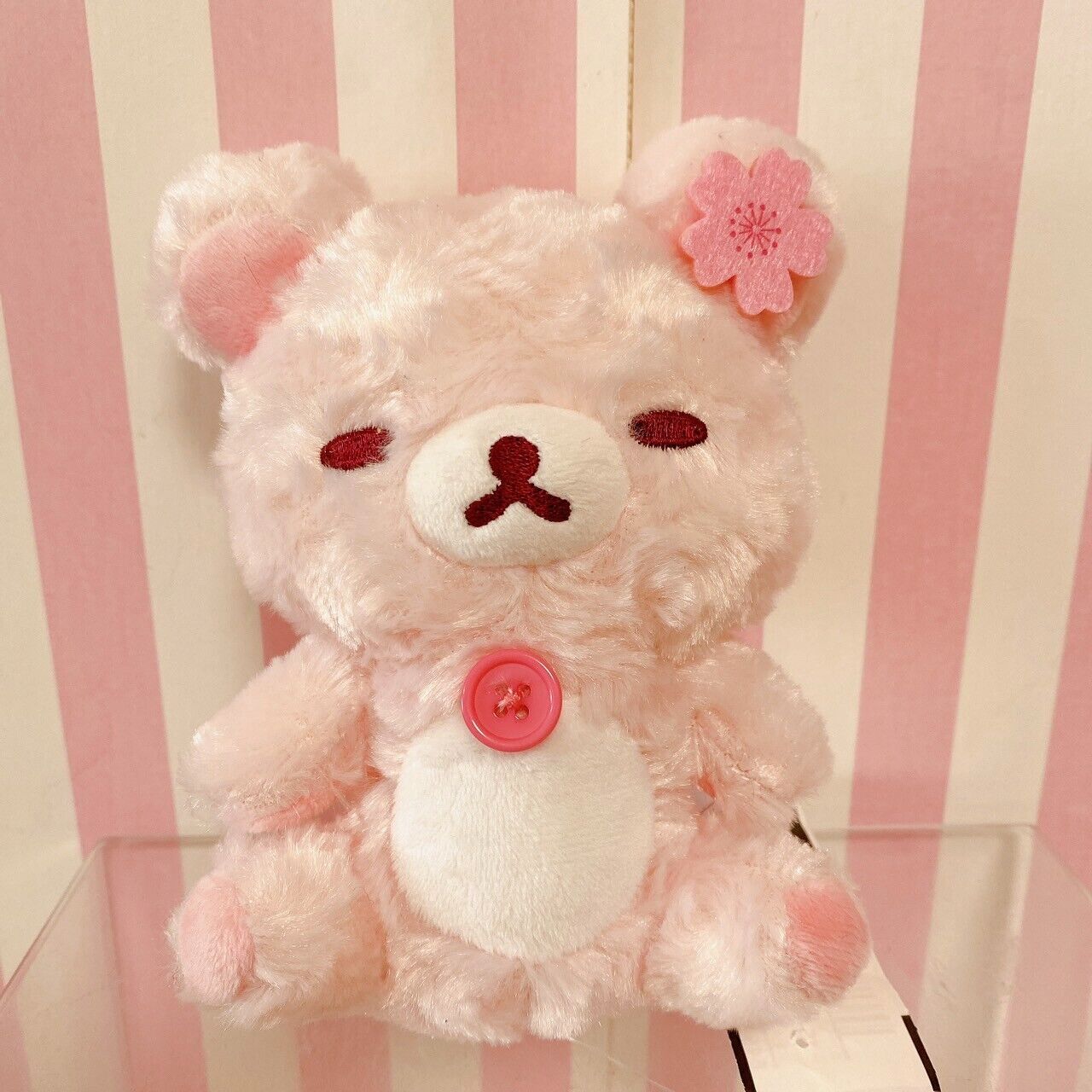 San-X Korilakkuma Plush Soft Stuffed Toy Sakura Cherry Blossom Pink Rose Boa