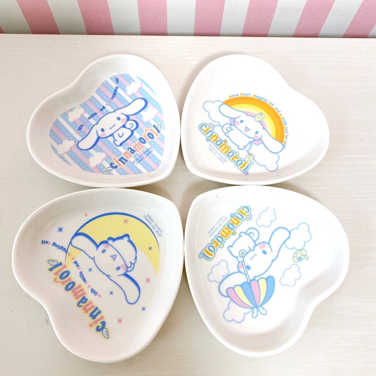 Sanrio Cinnamoroll Cinnamon Small Plate Set 4 White Moon Parasol Rainbow Cloud