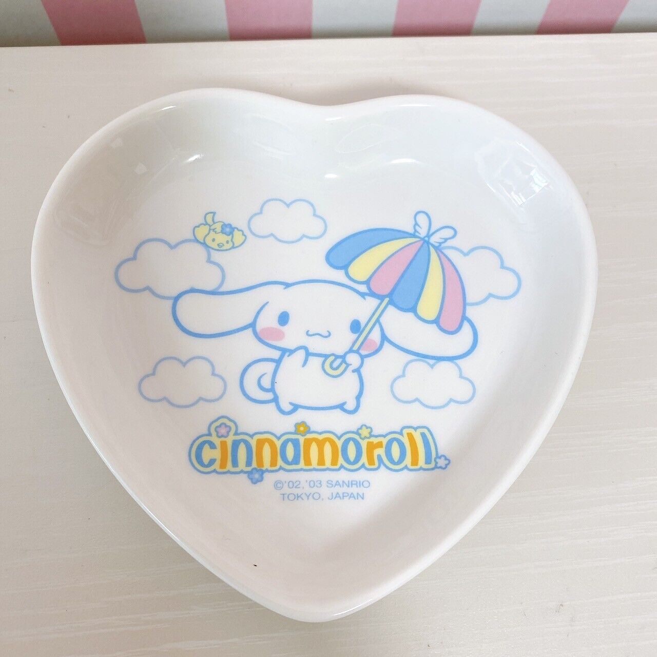 Sanrio Cinnamoroll Cinnamon Small Plate Set 4 White Moon Parasol Rainbow Cloud