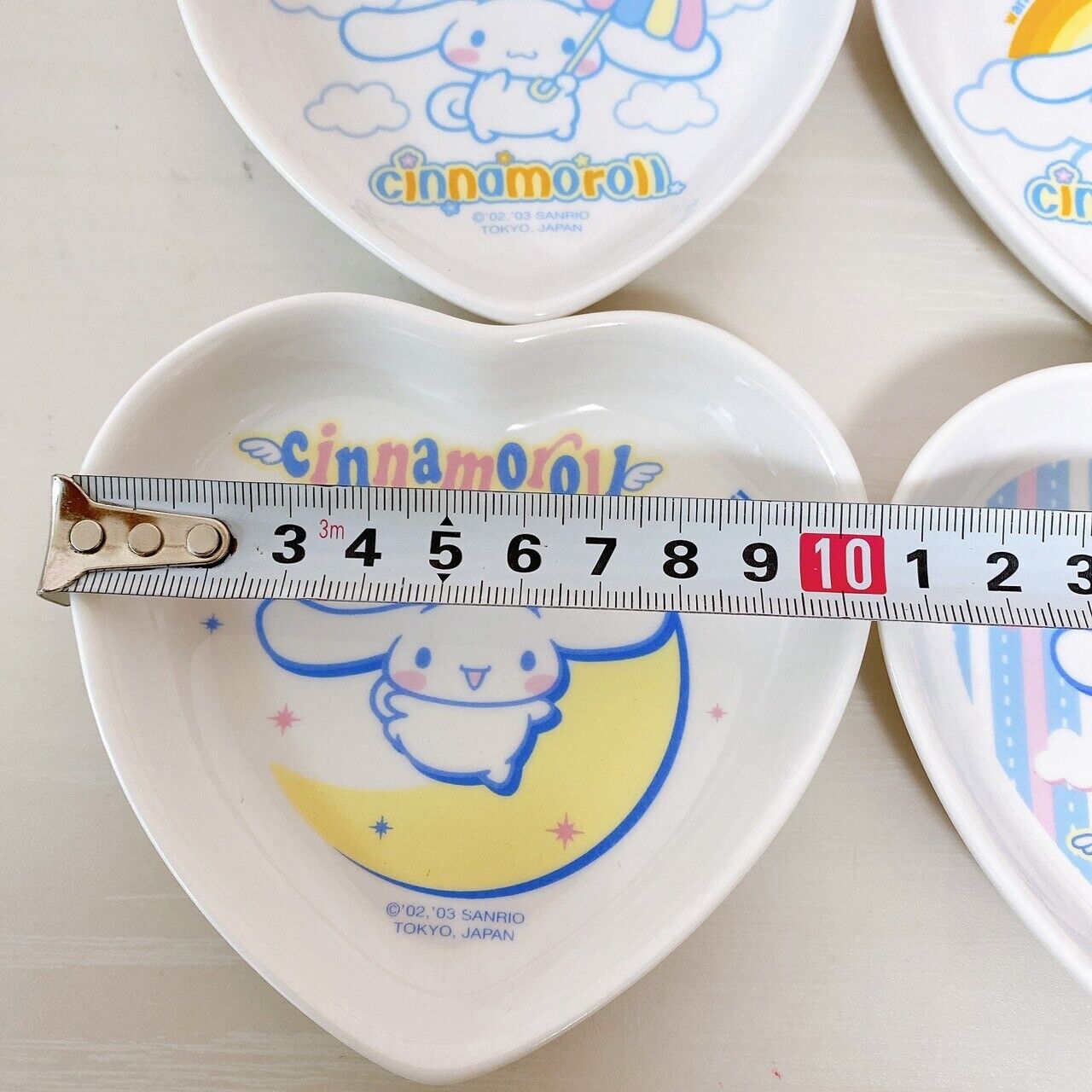 Sanrio Cinnamoroll Cinnamon Small Plate Set 4 White Moon Parasol Rainbow Cloud